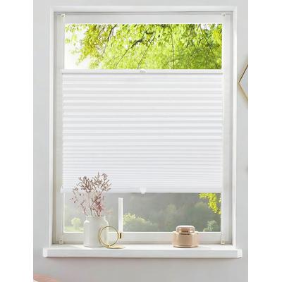 Plissee OTTO HOME "LORRANA", weiß, B:70cm H:210cm, Obermaterial: 100% Polyester, Plissees, Fixmaß, moderner Lichtschutz, flexibel verspannt - NEUHEIT