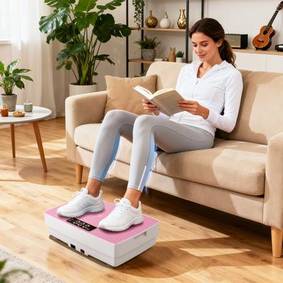 Costway Vibration Plate Exercise Machine with Gravity Sensor and Remote Control for Home Gym-Pink