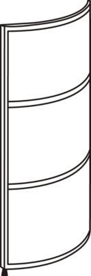 Stellwand rund hoch, Kunstglas
