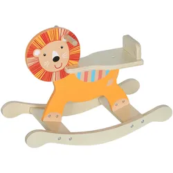 SCHAUKELPFERD Holz, Kinder Schaukeltier Löwe mit Haltegriffen Schaukel Orange