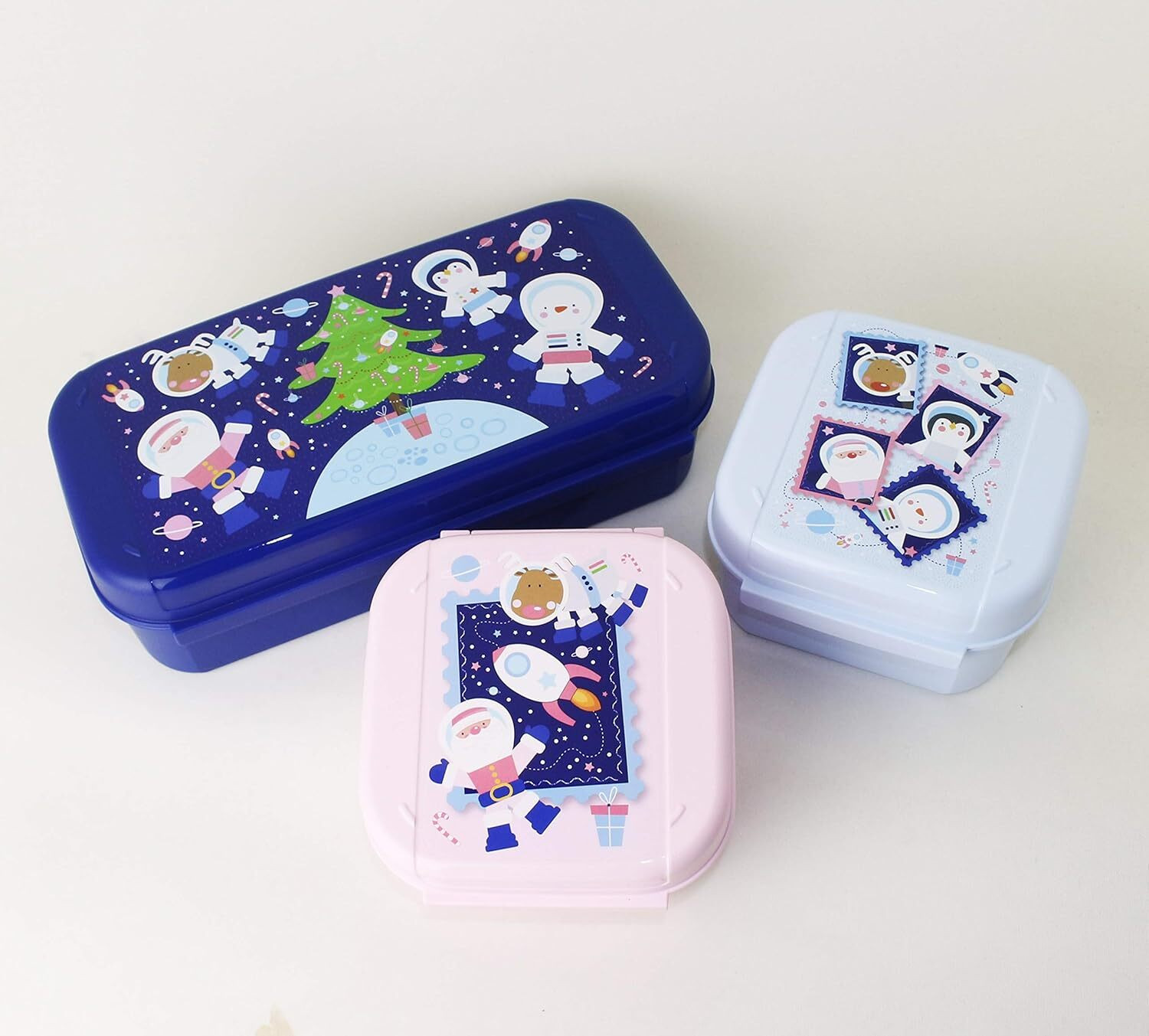 Tupperware Bellevue Trio kerstverpakkingen set met Apollo Royal snackdoos, 1x 980 ml en 2x 450 ml