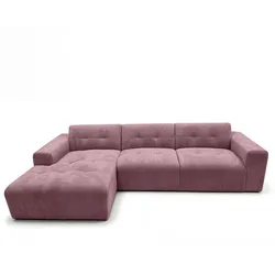 ECKSOFA L Form Corlu Rosa 310/165/78 cm – stilvolle kleine Eckcouch Links
