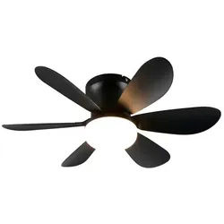 Reality Leuchten Deckenventilator Lund Kunststoff Schwarz