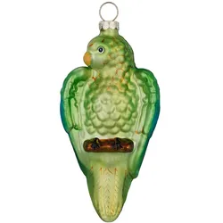 Christbaumschmuck Glas 10,5cm Wellensittich Figur Handbemalt Weihnachtsbaum Anhänger Weihnachten Christbaumanhänger Weihnachtsbaumschmuck Vögel Grün
