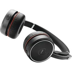 Jabra Evolve 75 SE Duo inkl. Link 380 (Kabellos, USB-A, Microsoft Teams), Office Headset, Schwarz