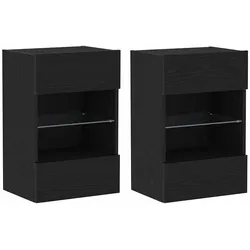 vidaXL TV-Schränk 2 pcs Schwarz 40 x 30 x 60.5 cm Holzwerkstoff