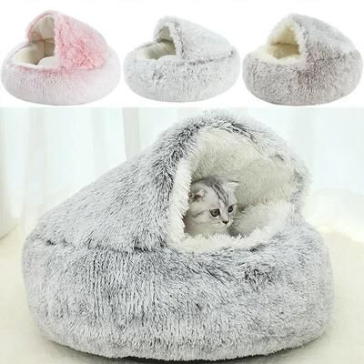 Uplifted Goods 2 In 1 Plush Round Pet Bed And Sleep Bag pink 20 In X 20 In