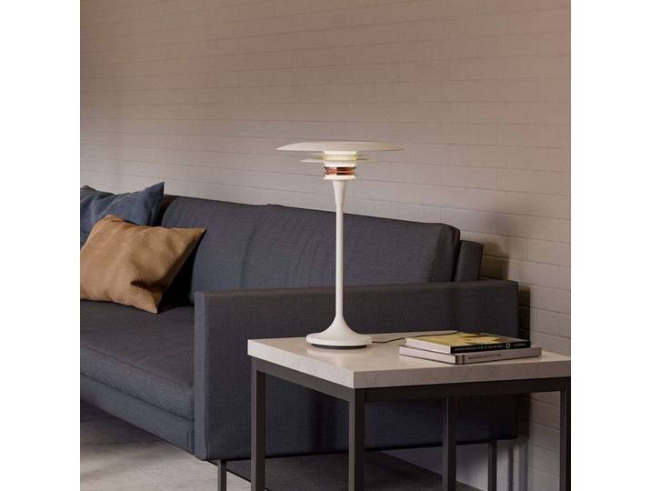 Diablo Lampe de Table Ø30 Matt White/Rosé Silver - Belid - Salon / séjour - Métal