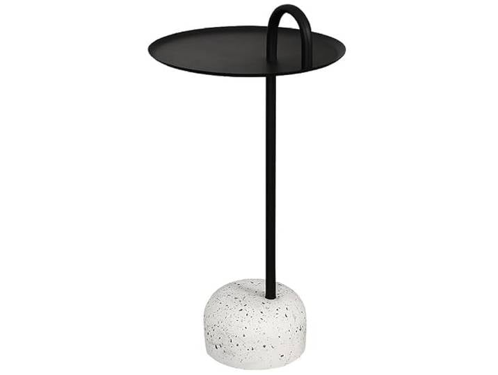 YCCHAH Sofatisch Sofa-Beistelltisch aus Eisen, beweglicher Kleiner Couchtisch, Ecktisch, schwarzer runder Tisch Wohnzimmer-Beistelltisch