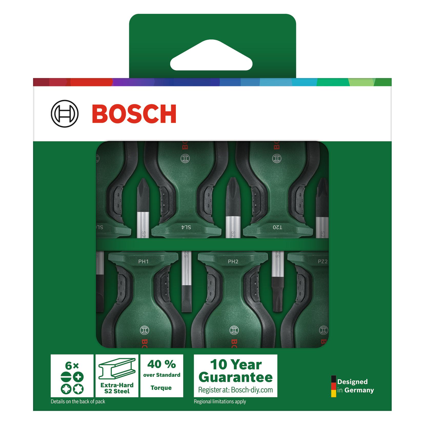 Bosch Professional Stubby Schraubendreher Set, 1600A032UK, 6-teilig (TX) (1600A032UK)