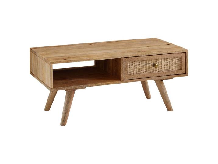 Couchtisch Holz massiv mit Stauraum, Lade
