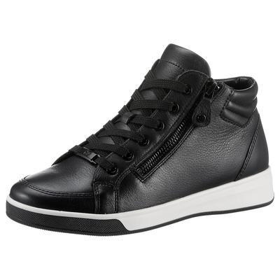 Schnürboots ARA "ROM", Damen, Gr. 2,5, atmungsaktiv, schwarz, Glattleder, Schuhe Schnürboots, Keilabsatz, High Top-Sneaker, Freizeitschuh in Schuhweite G = weit, Topseller