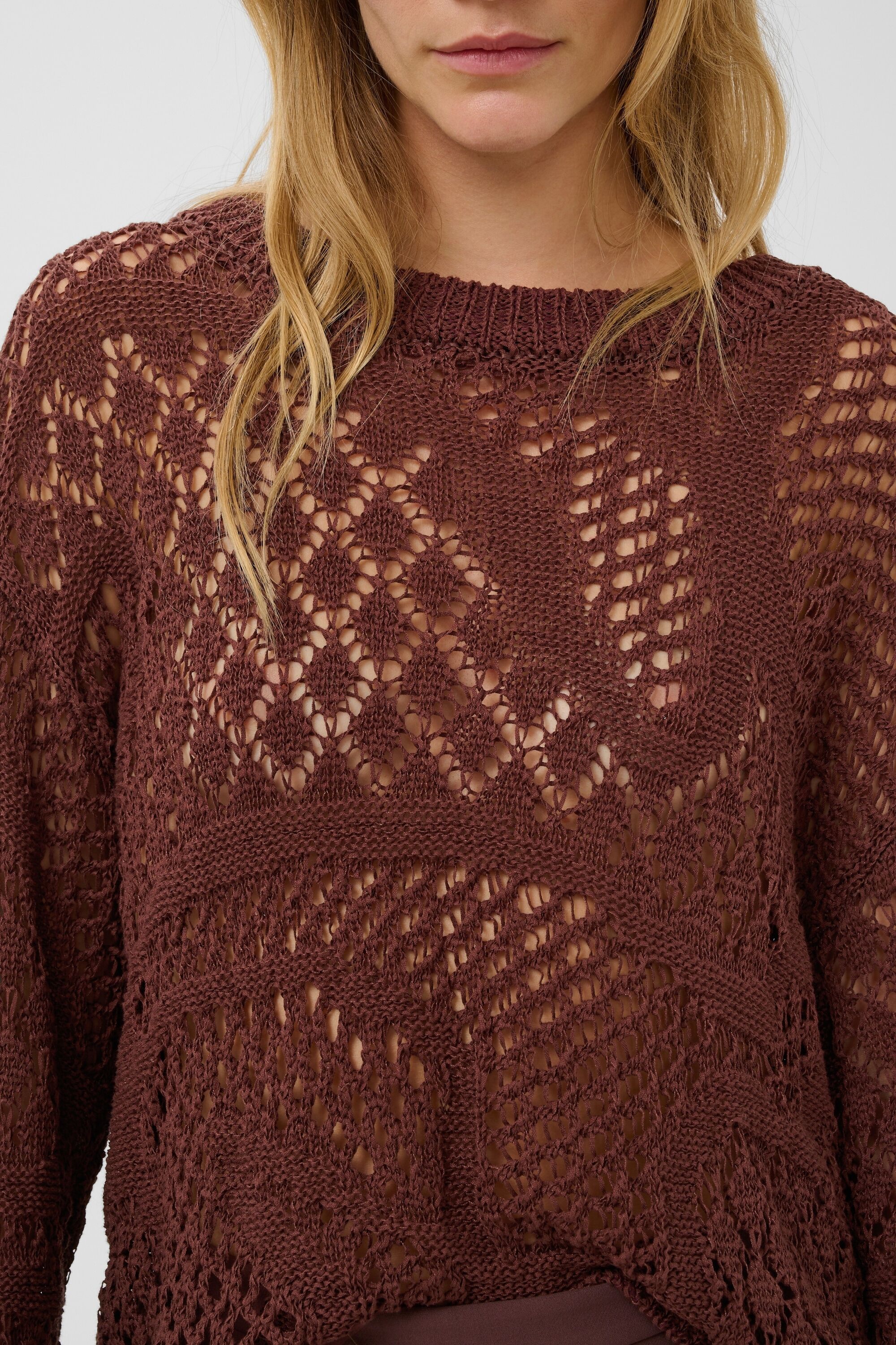 Strickpullover SOAKED IN LUXURY "Damen Strickpullover SLBarb", Damen, Gr. S, braun (braun stone), Obermaterial: 75% Baumwolle CO. 25% Polyester PES., Pullover Strickpullover