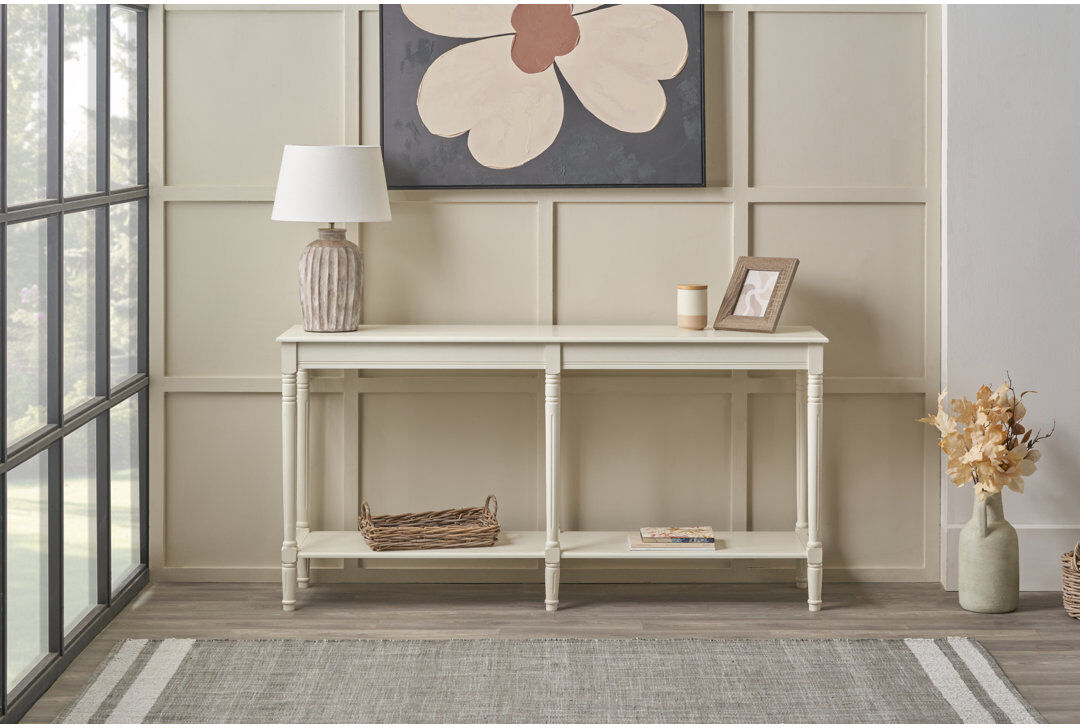 Borough Wharf Anely 160cm Console Table Elizabeth White 80cm H X 160cm W X 40cm D