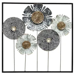 WellHome - Metallblumen-Wanddekoration 50x50cm