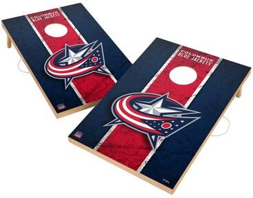 Skip's Garage Vintage Columbus Blue Jackets NHL Regulation 2x4 Cornhole Set