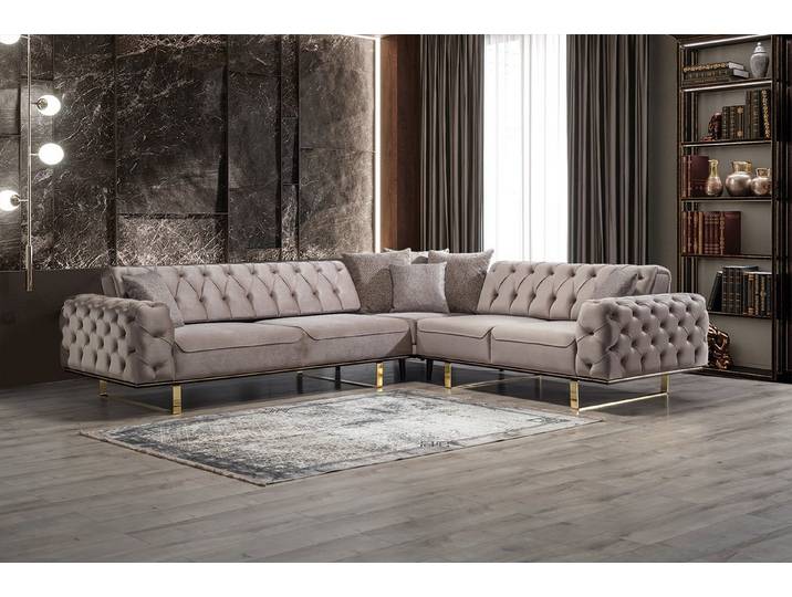 Viva Möbel Sofa LILA, L260 x R300 cm, Luxuriöses Design mit erstklassigem Komfort.
