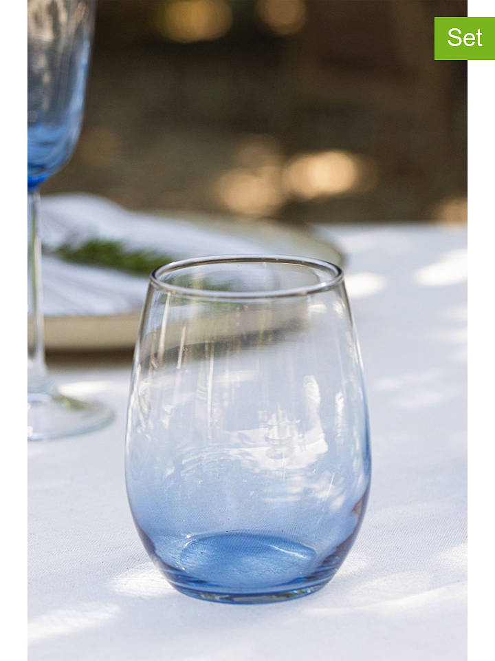 Violeta Home 4er-Set: Gläser in Blau - 570 ml - onesize