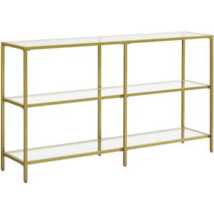 Vasagle Konsolentisch LGT024A01, gold, 130 x 73 x 30cm (B/H/T), Metall / Glas