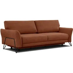 SOFA LOREM 3-Sitzer mit Schlaffunktion, dunkelorange
