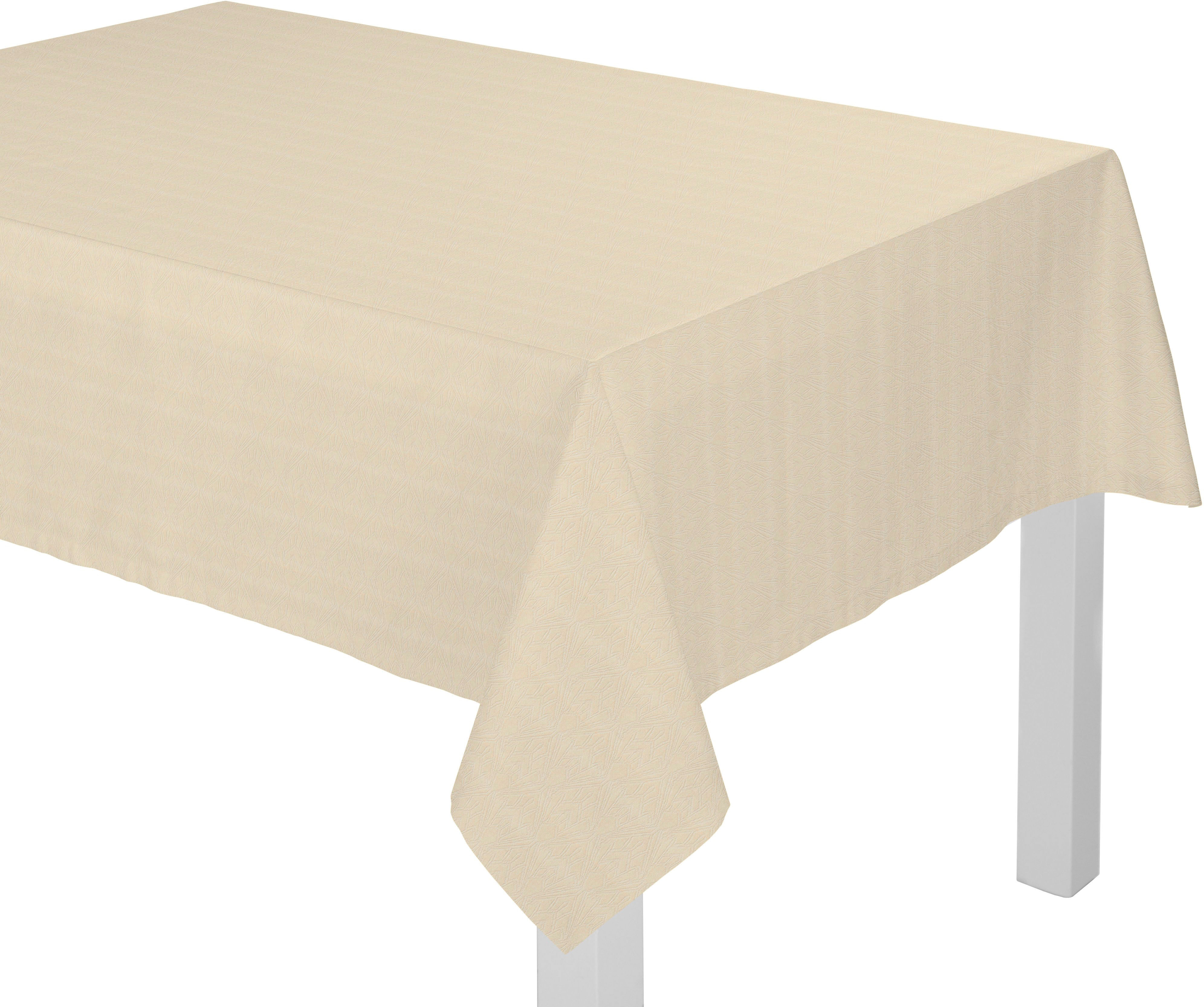 Tischdecke ADAM "Urban Cactus" Gr. 4, beige (natur), B:145cm L:220cm, Bio-Baumwolle, Tischdecken, Tischdecke, aus 100% Bio-Baumwolle