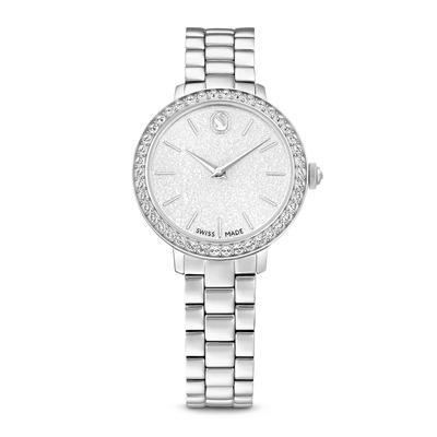 Quarzuhr SWAROVSKI "MATRIX 3-LINK", silber (silberfarben, silberfarben), Armbanduhren, Damen, silberfarben, Quarzuhr, Armbanduhr, Damenuhr, Swiss Made, Edelstahlarmband, analog