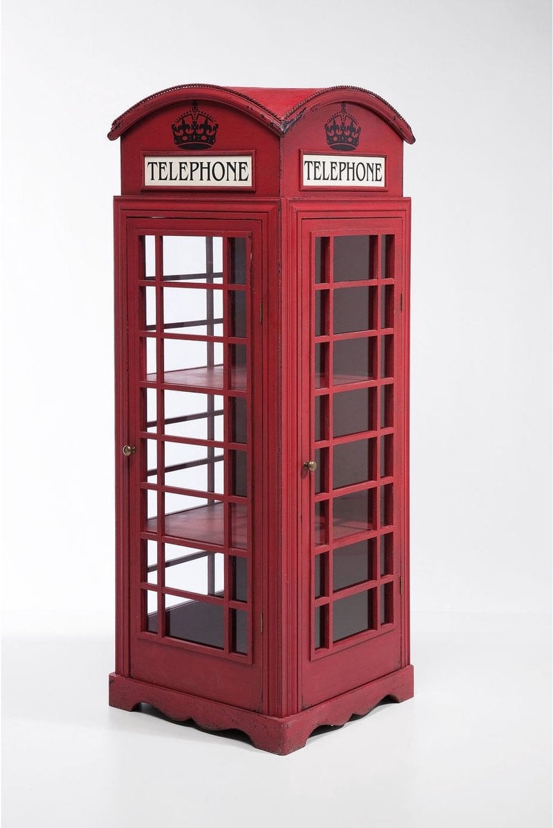 Kare Vitrinekast London Telephone met glazen deuren