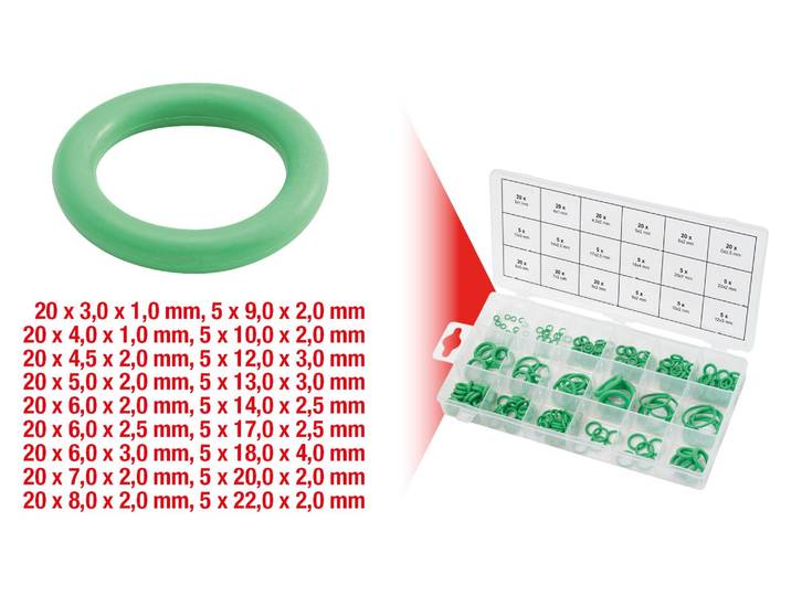 KS TOOLS Sortiment O-Ringe\, HNBR\, Innen Ã 3-22mm\, 225-tlg. (970.0260)