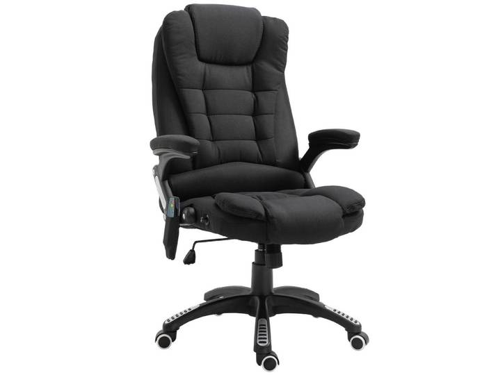 Vinsetto Massagesessel Chefsessel Gamingstuhl Drehstuhl Massagebürostuhl Schwarz, Kunststoff, Füllung: Schaumstoff,Schaumstoff, 74x116x67 cm, Büromöbel, Bürostühle, Drehstuhl