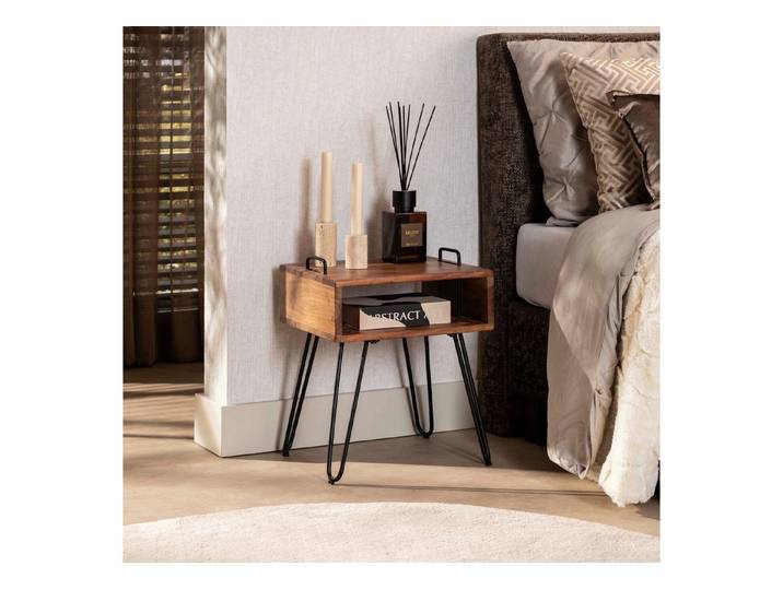 Sitheim® Nachttisch Quadro / Massiv Akazie