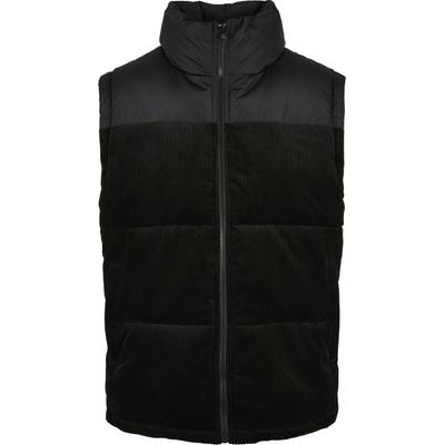 Jerseyweste URBAN CLASSICS "Urban Classics Herren Cord Vest", Herren, Gr. L, schwarz, 100% Polyester, Rundhals, Westen