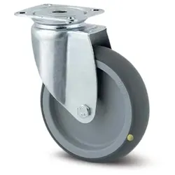 Antistatisches drehbares Armaturenrad TENTE, 75 mm, Scheibe, graues Gummi