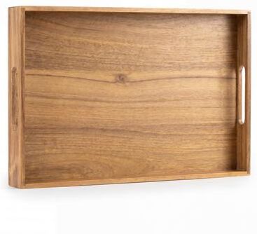 Jonathan Y Designs happimess Soren 17 In. W Handcrafted Large Acacia Wood Rectangular Serving Tray with Handles