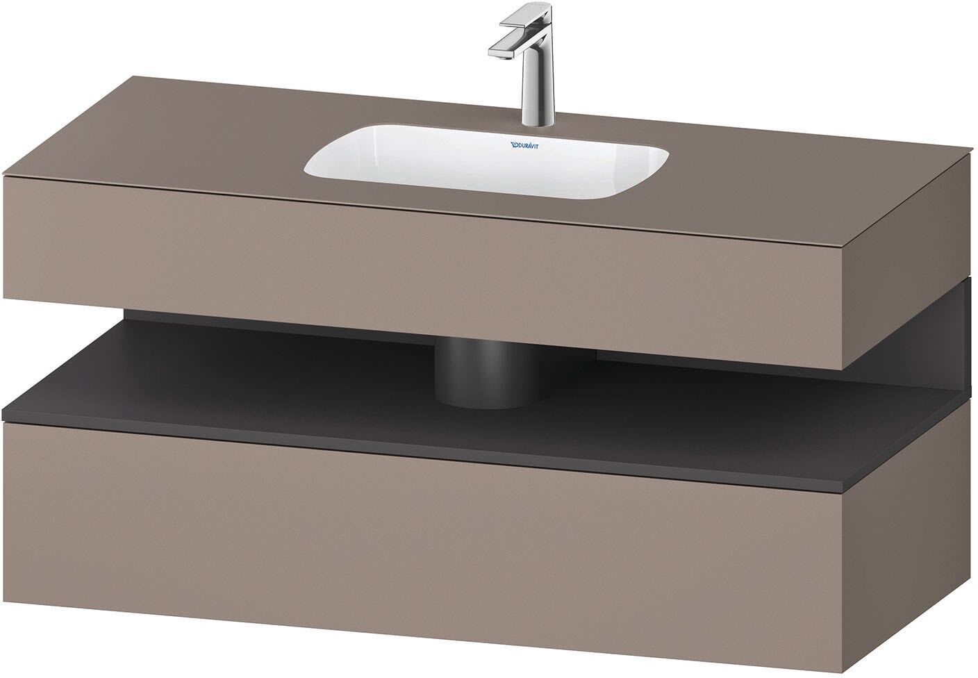 Duravit Collection One Einbauwaschtisch mit Konsolenwaschtischunterbau 120 x 60 cm, 1 Auszug