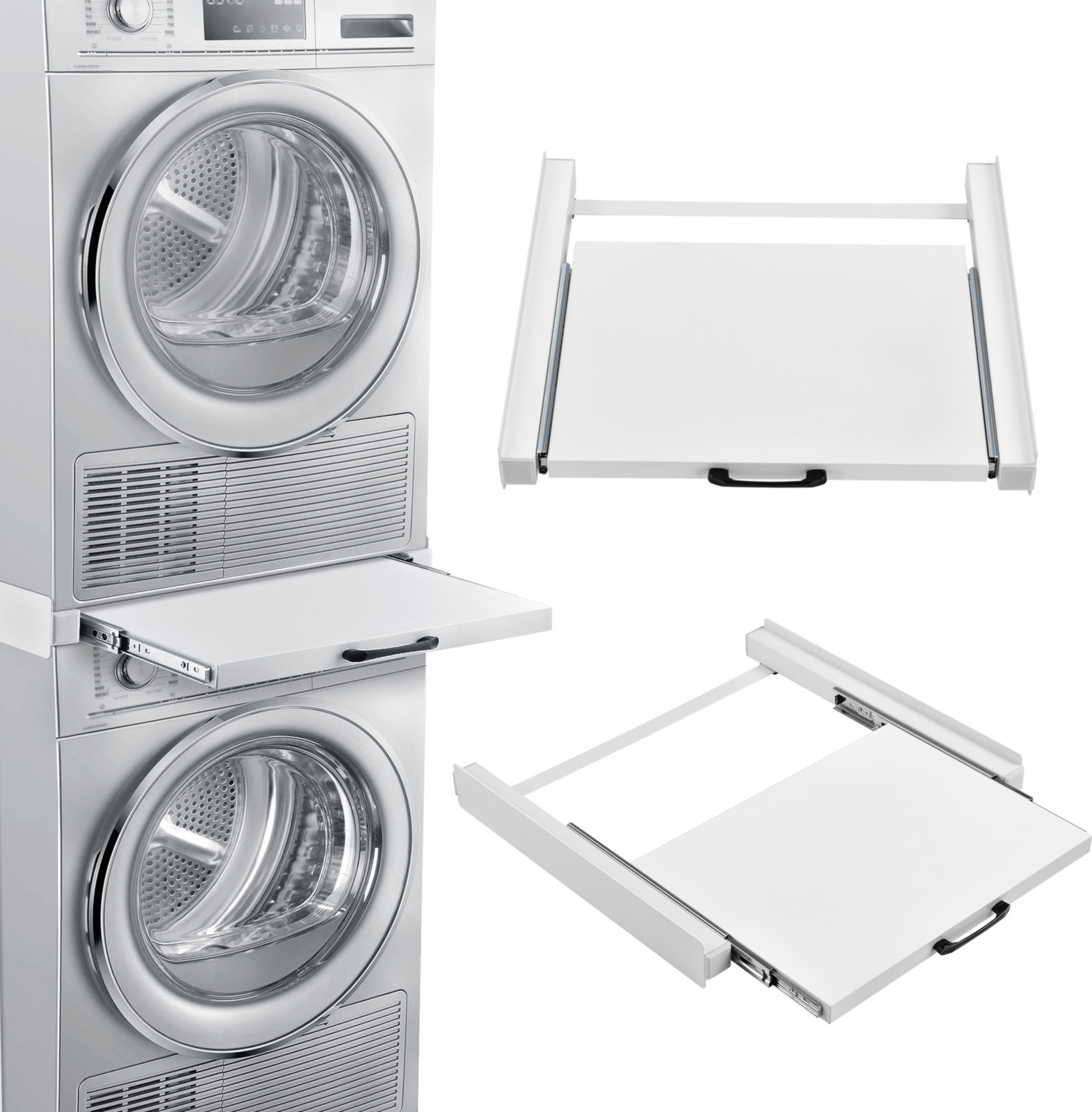 en.casa Aansluitframe voor wasmachine of droger met werkblad