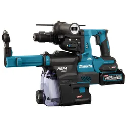 Makita Akku-Kombihammer SDS-PLUS 40V  / 4,0 Ah, 2 Akkus + Ladegerät im MAKPAC inkl. Staubabsaugung D - HR004GM202