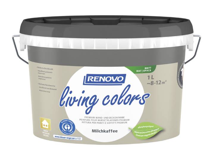 Renovo Living Colors Wand- und Deckenfarbe Milchkaffee 1 l
