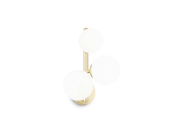 Ideal Lux Wandleuchte Perlage, Weiß, Messingfarben, Metall, Glas, 24x32x16 cm, Lampen & Leuchten, Innenbeleuchtung, Spots & Strahler, Wandstrahler