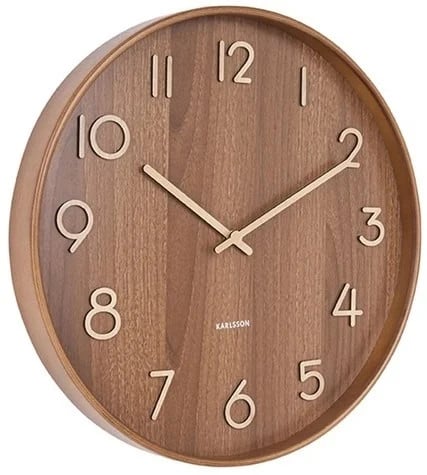 Karlsson Wandklok Pure Large Modern Rond Bruin Ø 60 cm
