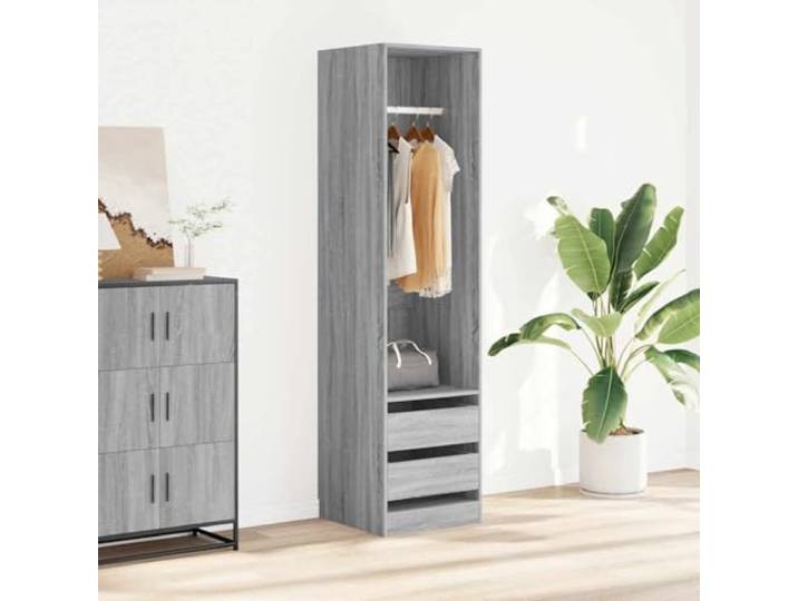 HKLGBVCR Schrank mit Schubladen, grau, Sonoma, 50 x 50 x 200 cm