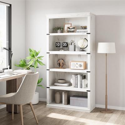 Yun 5 Tier Bookcase Modern Farmhouse Book Shelf