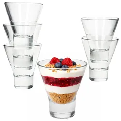 6er Set YPSI Dessertgläser groß(230ml) aus Glas - 76574*****Standort: Teile-Regal 1