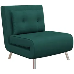 HOMCOM Schlafsessel Klappsessel mit Bettfunktion Einzelsofa mit Kissen Samtoptik