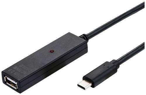 Value USB-Kabel 20.00 m Schwarz 12.99.1114