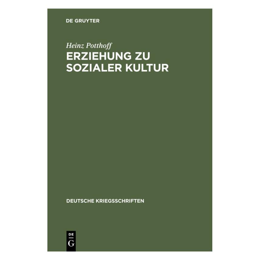De Gruyter Potthoff:Erziehung zu sozialer Kultur (Deutsch, Heinz Potthoff) (67775465)