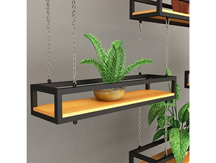 Deckenregal Hängend Industrial Deckenregal Hangend Schwebende , Aufbewahrung, Hängeregal Für Pflanzen, Blumen, Topf, Pfanne, Dekoration, Kleiderbügel, Weinregal, Wandständer Für Garage, Bar, Küche, Re