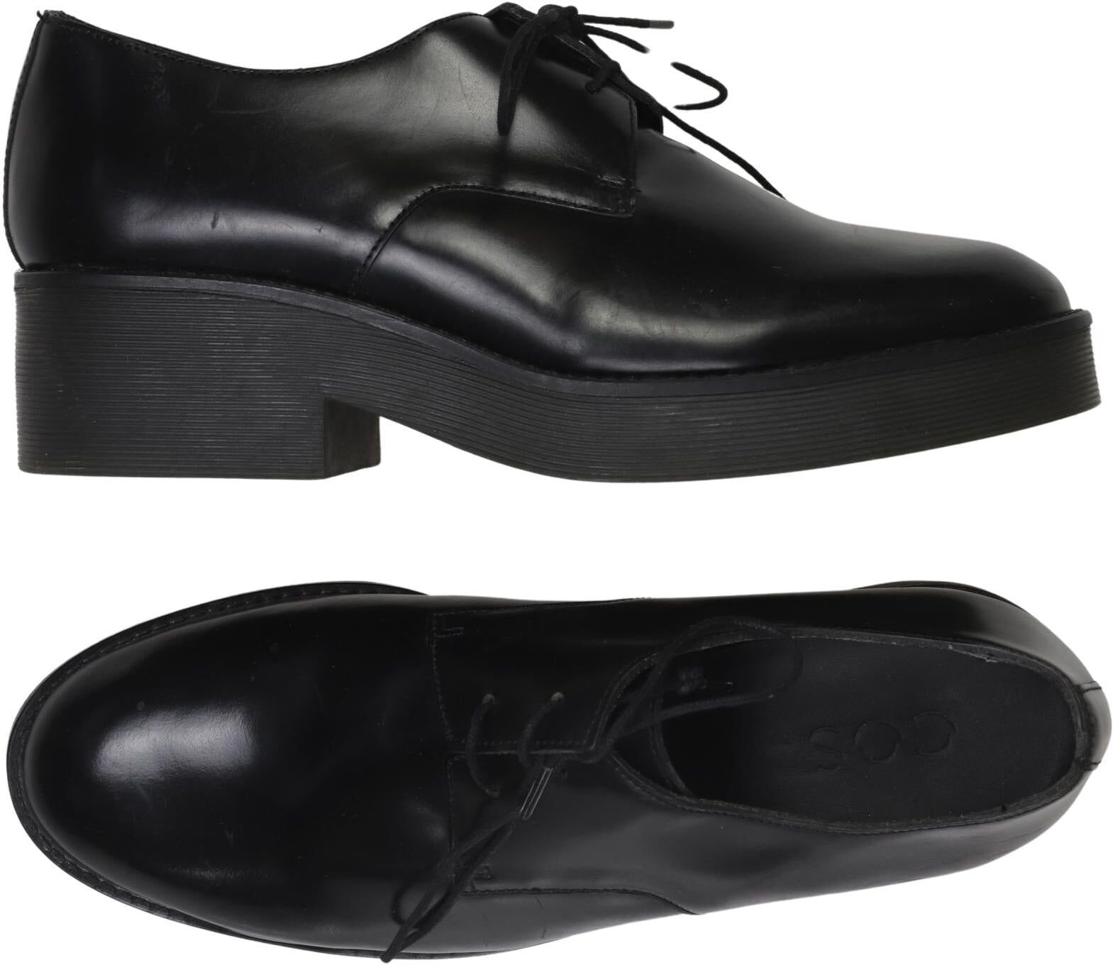COS Damen Halbschuh, Schwarz, Gr. EU 39, Leder - Second Hand