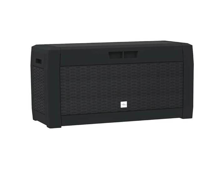 SOLOM@Boîte de stockage jardin - KEENETH - Caisse de Rangement Pour Extérieur Patio Anthracite 119x48x60cm Polypropylène Sep54644