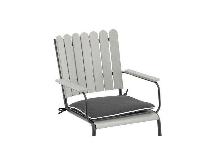 Gardenson Relaxsesselauflage, Grau, 6-teilig, Füllung: Vlies,Vlies, 46x4x39 cm, mittels Bändern zu befestigen, Gartenmöbel, Gartenpolster & Auflagen, Sesselauflagen