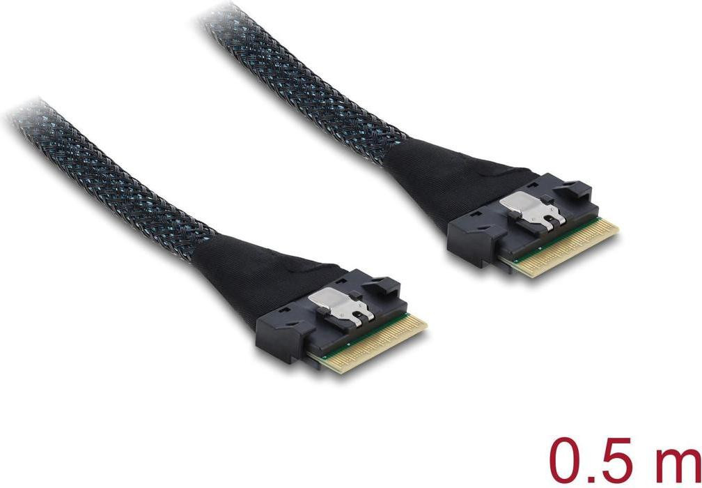 Delock 82303 SAS SFF-8654 8i Kabel, Recht, Mannelijk naar Mannelijk, 0,5 m